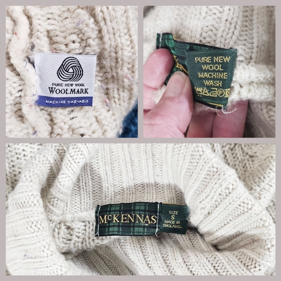 McKennas - Washable Pure Wool Turtleneck Cableknit Sweater - Picture 4 of 4
